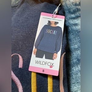 Wildfox, small, new with tags , “social” sweatshirt